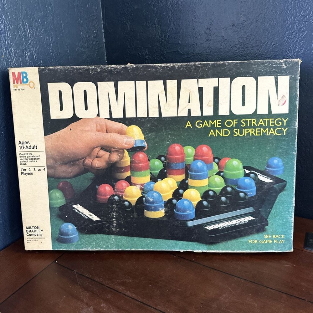VINTAGE 1982 Domination Board Game Milton Bradley Missing 2 pcs